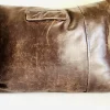 Braunes Vintage Leder Kissen