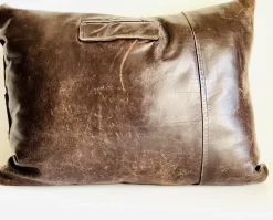 Braunes Vintage Leder Kissen