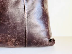 Braunes Vintage Leder Kissen