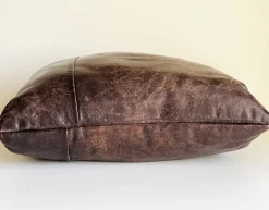 Braunes Vintage Leder Kissen