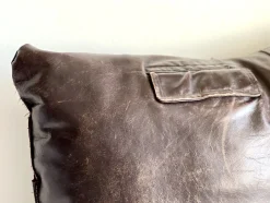 Braunes Vintage Leder Kissen