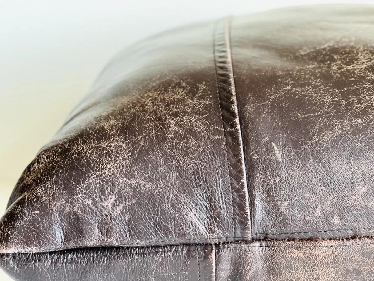 Braunes Vintage Leder Kissen