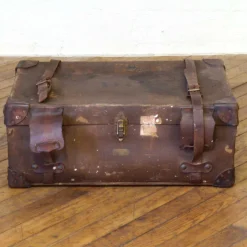 Braune Vintage Reisetruhe, 1930er