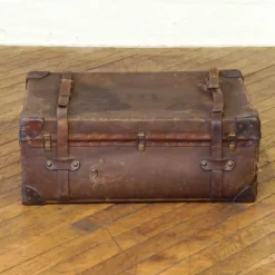 Braune Vintage Reisetruhe, 1930er