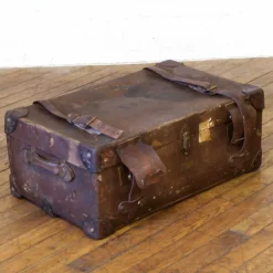 Braune Vintage Reisetruhe, 1930er