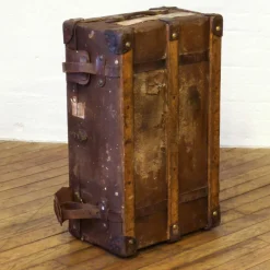 Braune Vintage Reisetruhe, 1930er