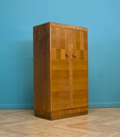 Britischer Art Deco Walnuss Wurzelholz Schrank, 1930er