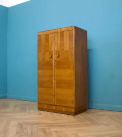 Britischer Art Deco Walnuss Wurzelholz Schrank, 1930er