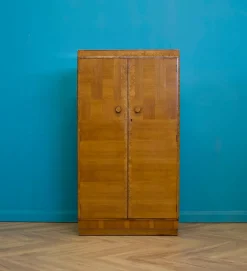 Britischer Art Deco Walnuss Wurzelholz Schrank, 1930er