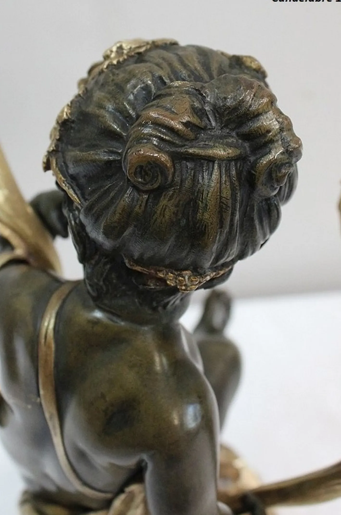 Bronze Kerzenständer, 19. Jh., 2er Set