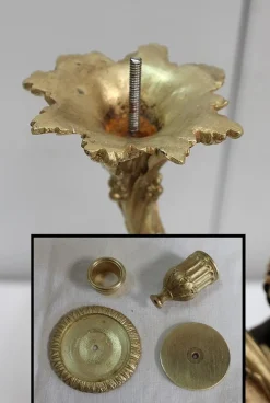 Bronze Kerzenständer, 19. Jh., 2er Set