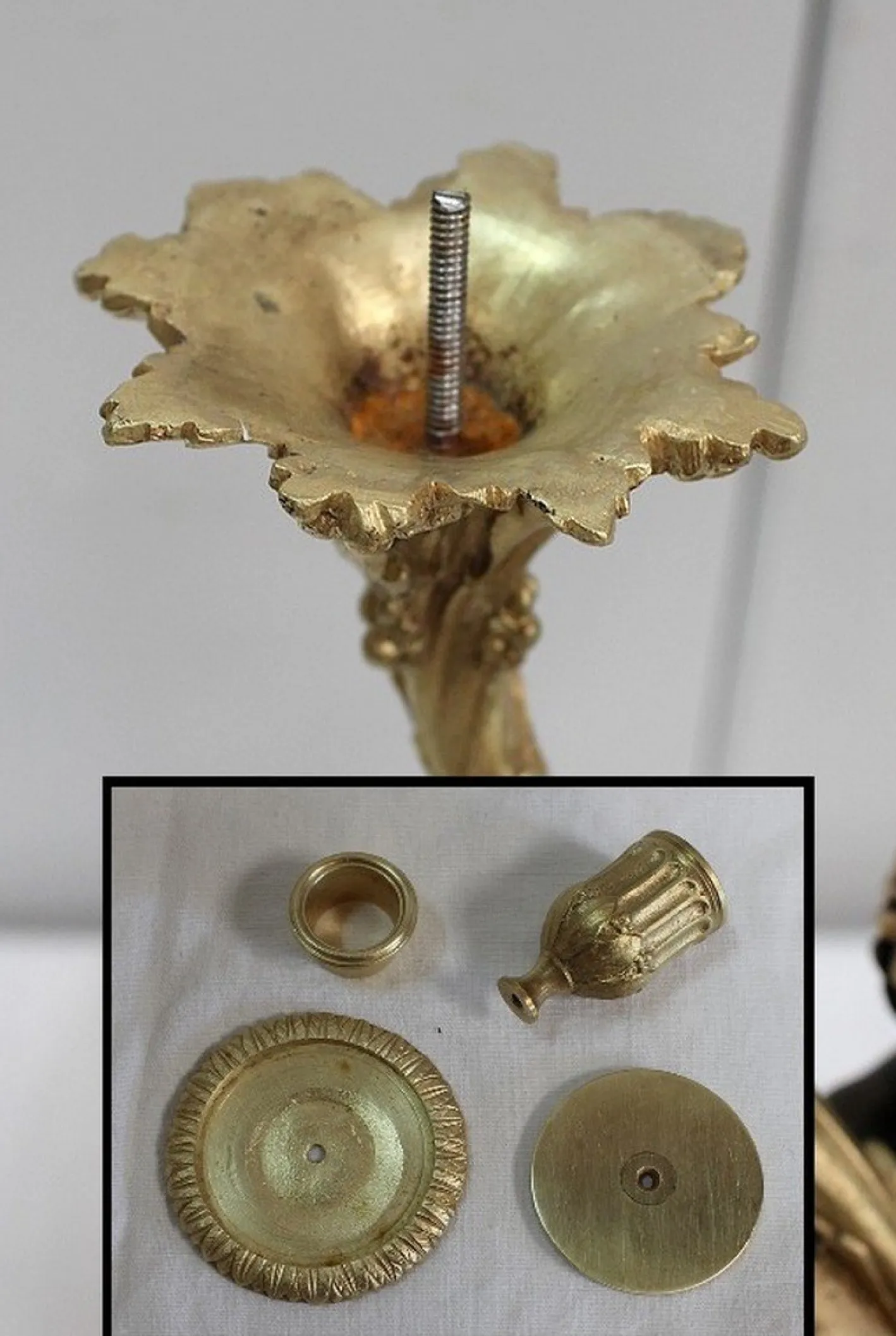Bronze Kerzenständer, 19. Jh., 2er Set