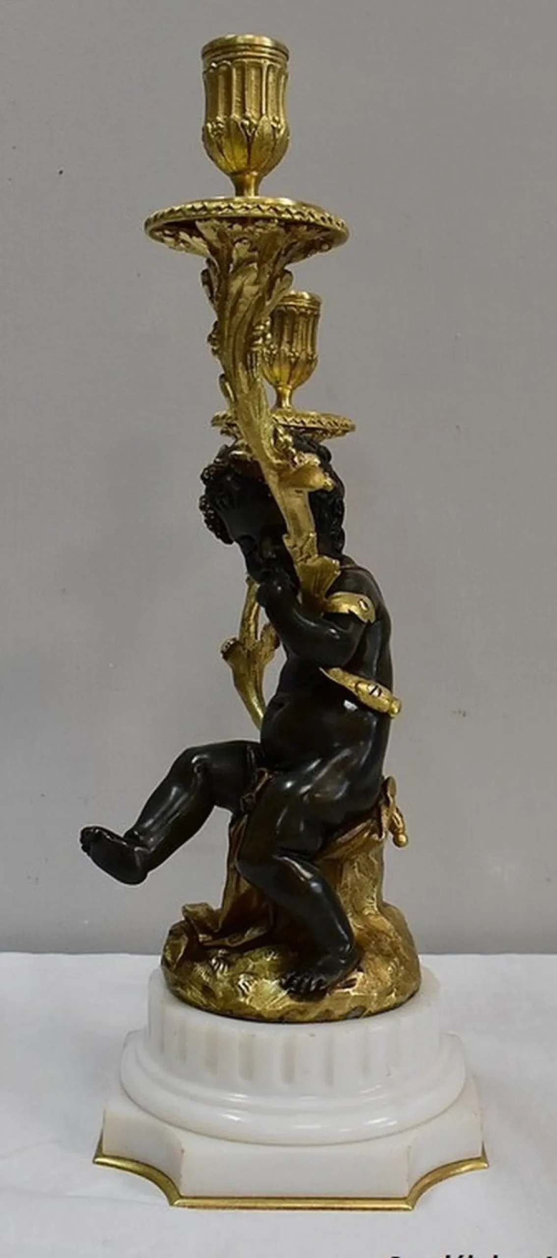 Bronze Kerzenständer, 19. Jh., 2er Set