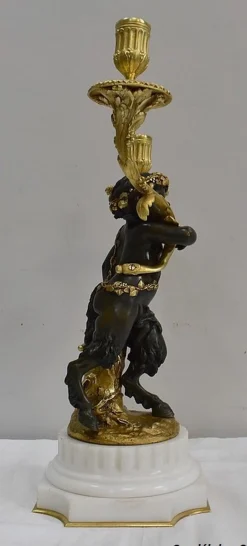 Bronze Kerzenständer, 19. Jh., 2er Set