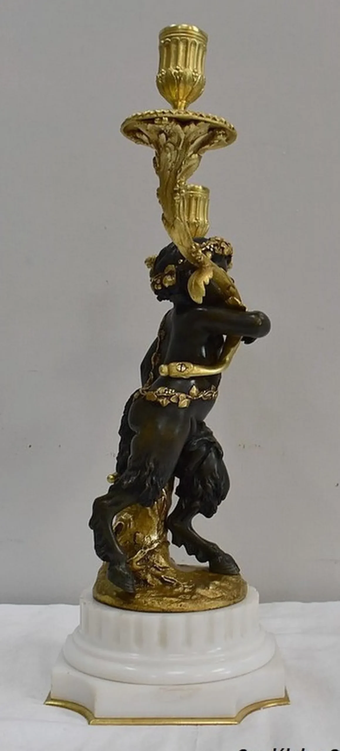 Bronze Kerzenständer, 19. Jh., 2er Set