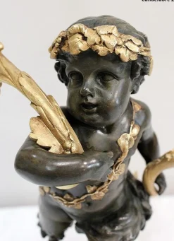 Bronze Kerzenständer, 19. Jh., 2er Set