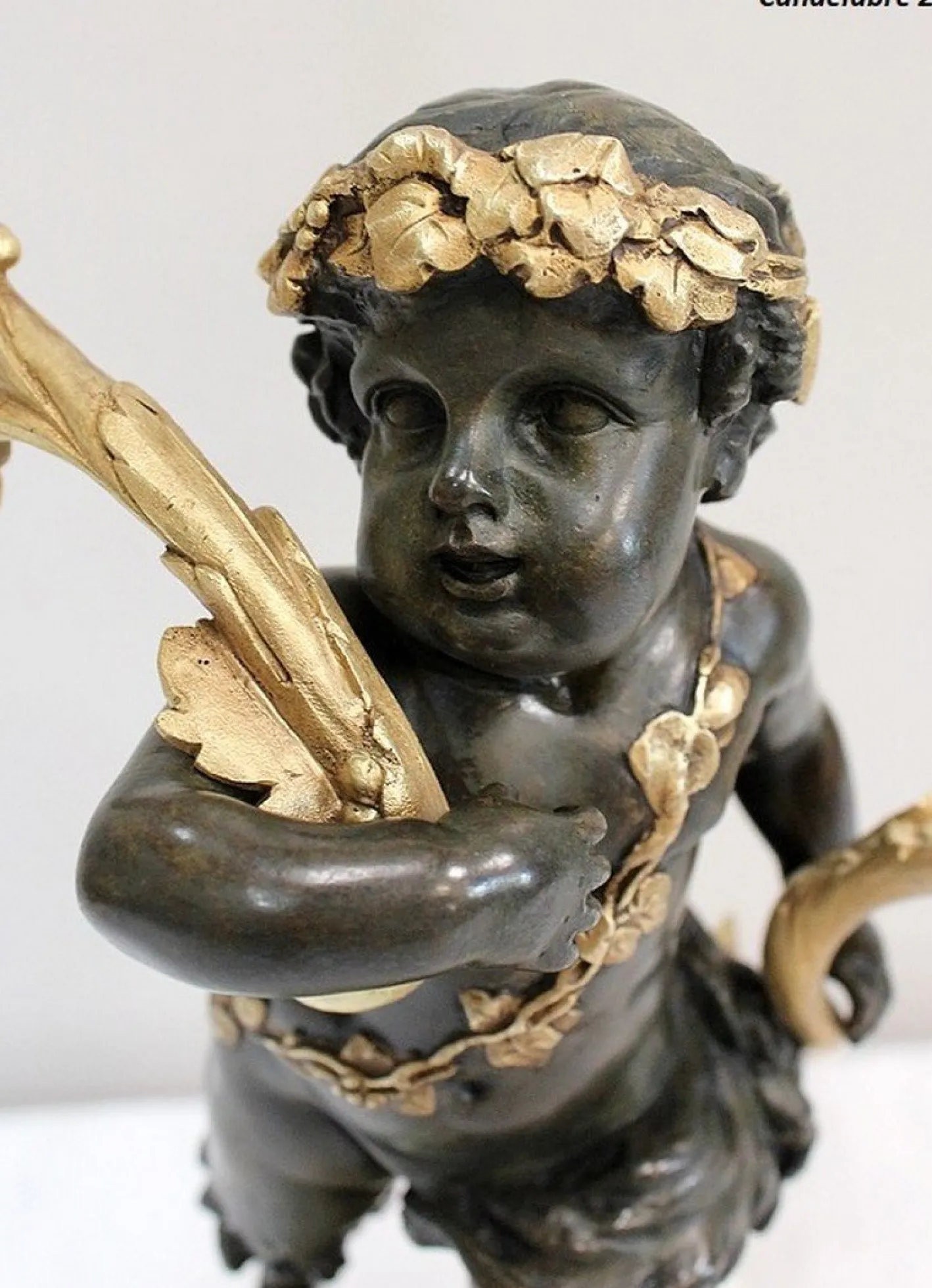 Bronze Kerzenständer, 19. Jh., 2er Set