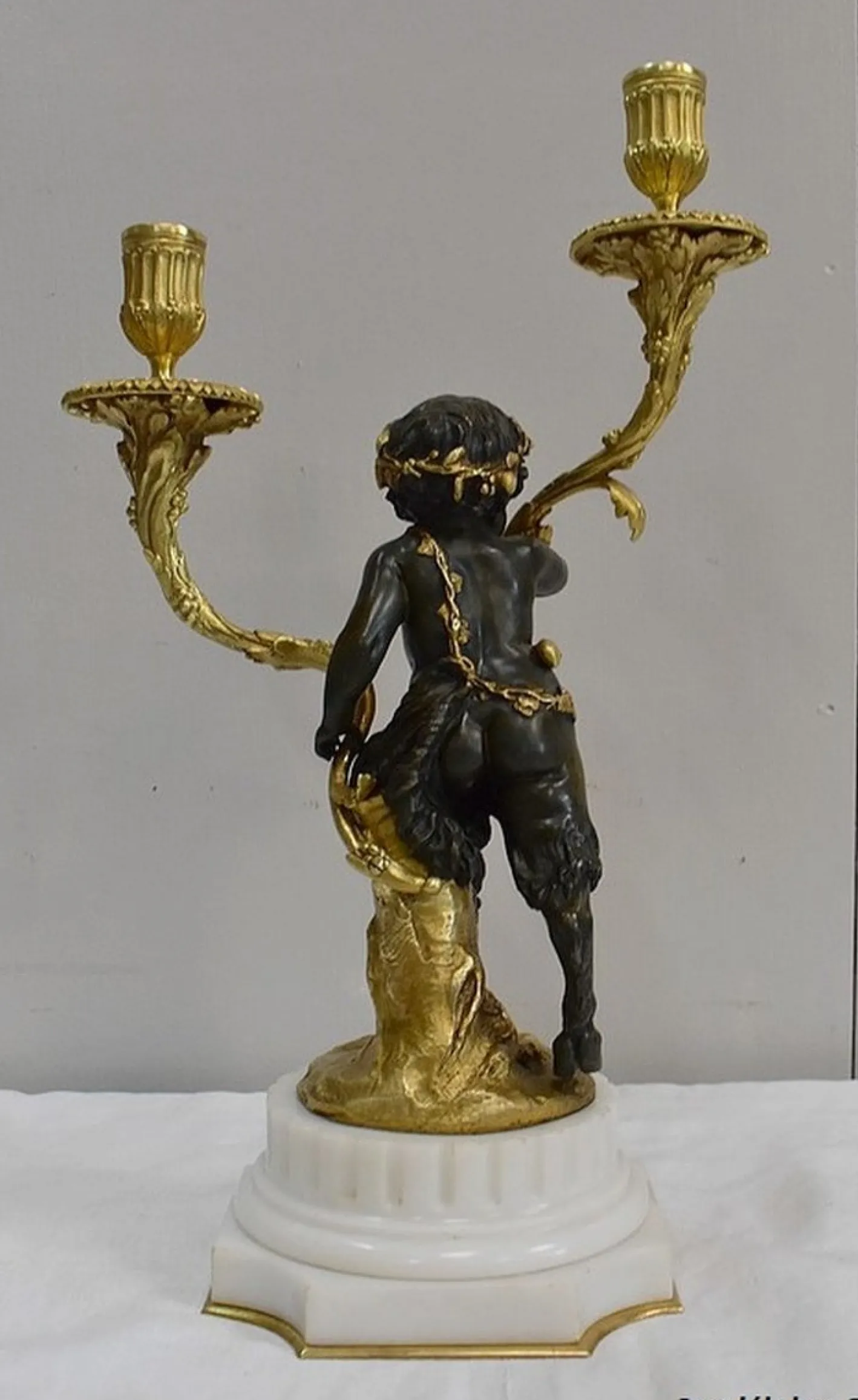 Bronze Kerzenständer, 19. Jh., 2er Set