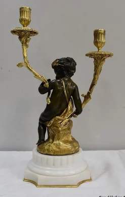 Bronze Kerzenständer, 19. Jh., 2er Set