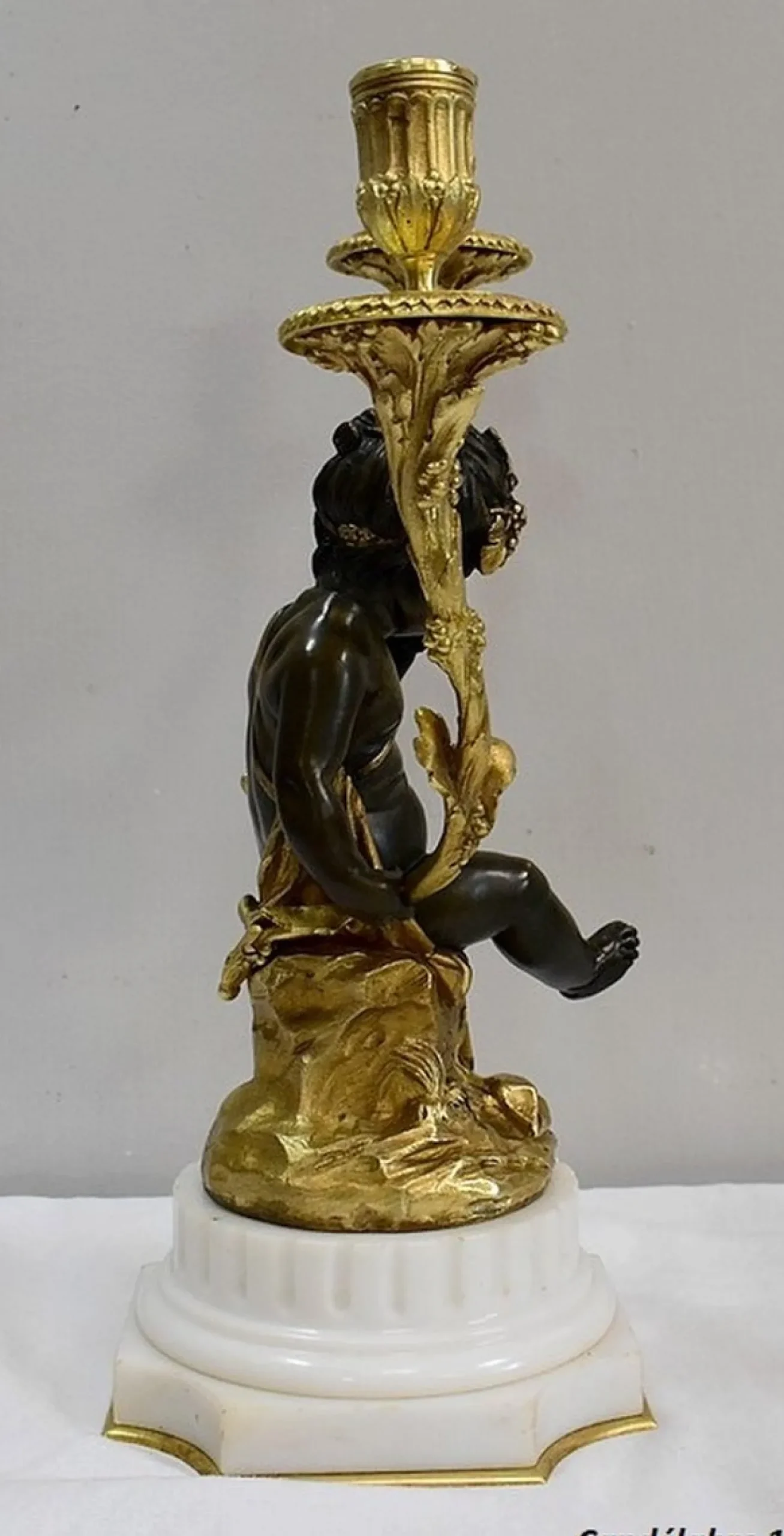 Bronze Kerzenständer, 19. Jh., 2er Set