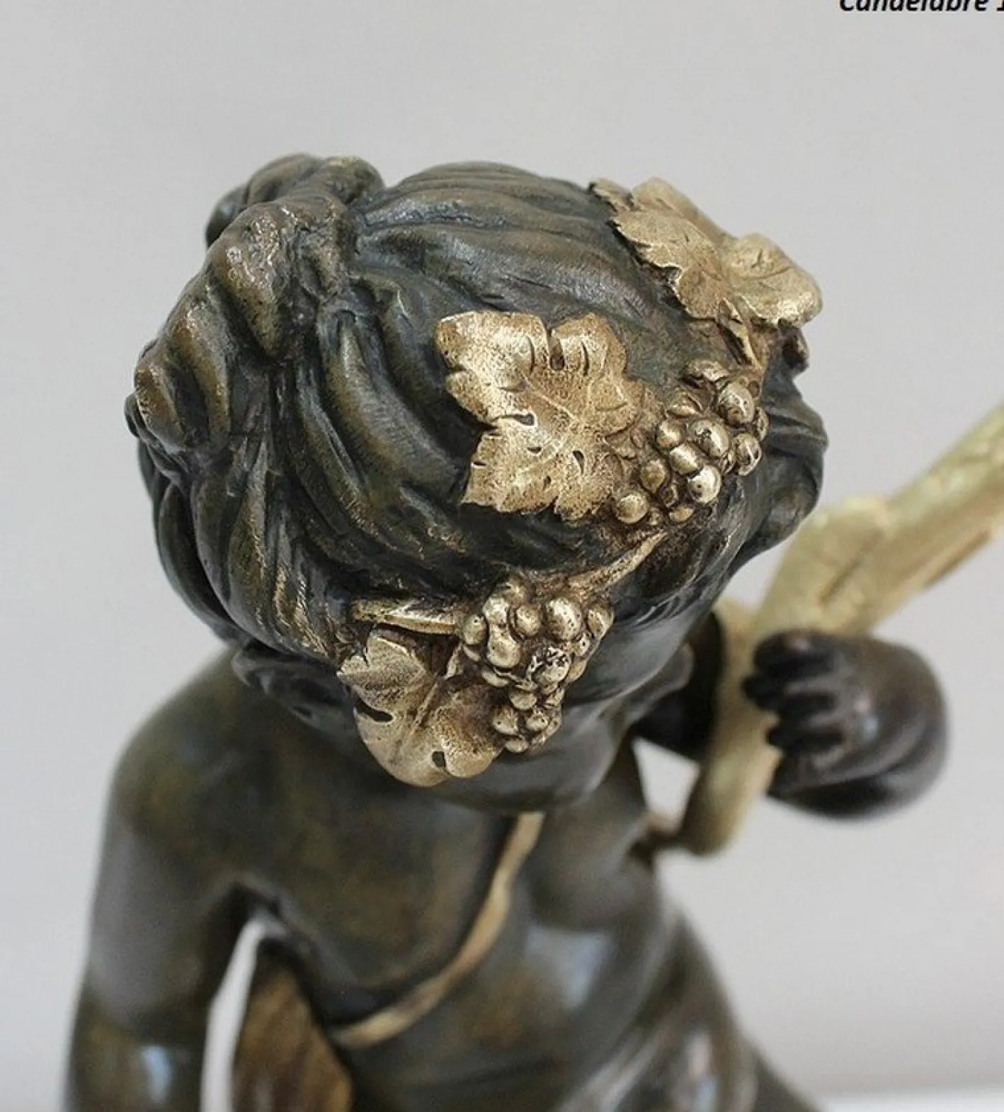 Bronze Kerzenständer, 19. Jh., 2er Set