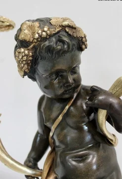 Bronze Kerzenständer, 19. Jh., 2er Set