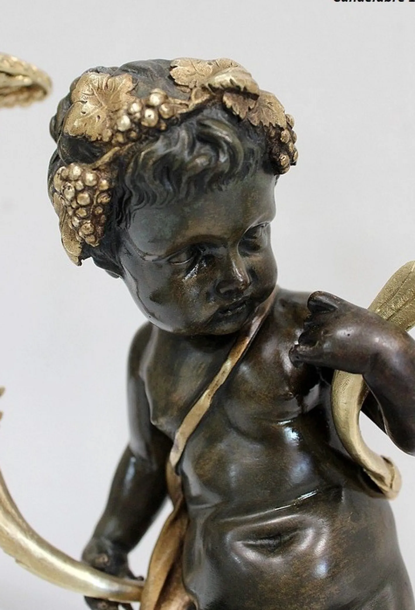 Bronze Kerzenständer, 19. Jh., 2er Set