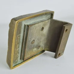 Bronze Push and Pull Türgriffe mit brutalistischem Relief, 2 . Set