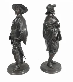 Bronze Statuen Rubens und Van Dyck von Jean Jules Salmson, 2er Set