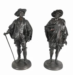 Bronze Statuen Rubens und Van Dyck von Jean Jules Salmson, 2er Set