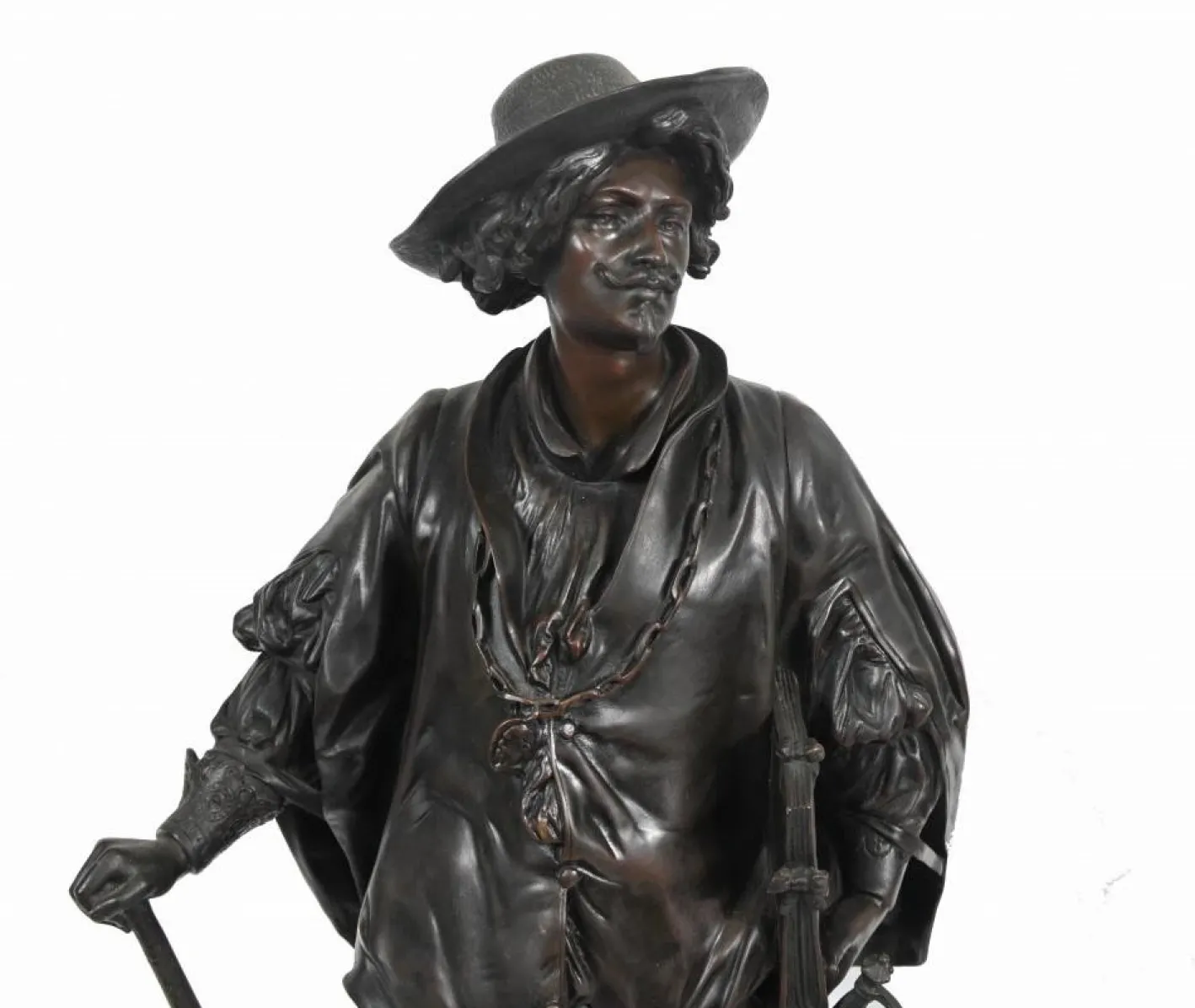 Bronze Statuen Rubens und Van Dyck von Jean Jules Salmson, 2er Set