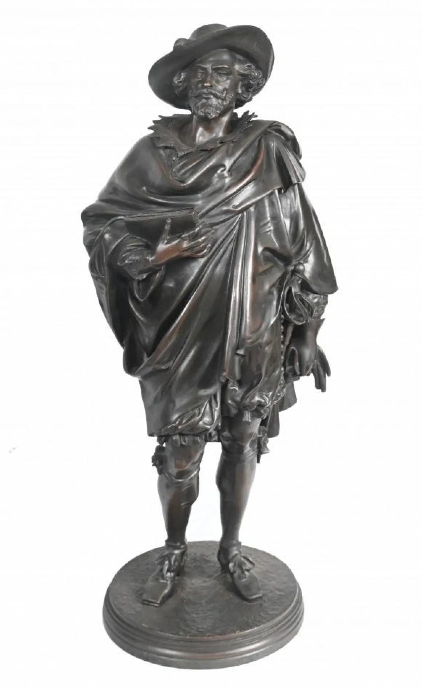 Bronze Statuen Rubens und Van Dyck von Jean Jules Salmson, 2er Set