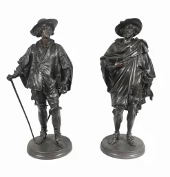 Bronze Statuen Rubens und Van Dyck von Jean Jules Salmson, 2er Set
