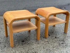 Brutalistische Dänische Mid-Century Nachttische von Villy Nørgaard, 1984, 2er Set