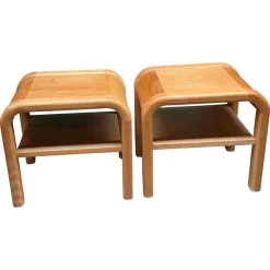 Brutalistische Dänische Mid-Century Nachttische von Villy Nørgaard, 1984, 2er Set