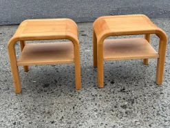 Brutalistische Dänische Mid-Century Nachttische von Villy Nørgaard, 1984, 2er Set
