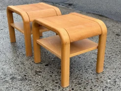 Brutalistische Dänische Mid-Century Nachttische von Villy Nørgaard, 1984, 2er Set