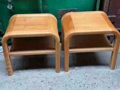 Brutalistische Dänische Mid-Century Nachttische von Villy Nørgaard, 1984, 2er Set