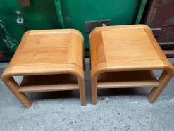 Brutalistische Dänische Mid-Century Nachttische von Villy Nørgaard, 1984, 2er Set