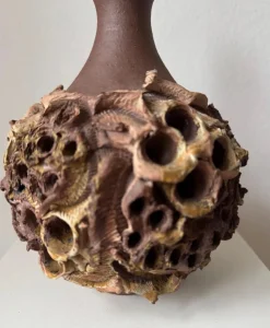 Brutalistische dänische Vintage Tischlampe aus Steingut von Bodil Marie Nielsen, 1970er