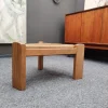 Brutalistische Eichenholzsessel und -fußhocker von Awa Holland für Awa Meubelfabriek, 1979, 4er-Set