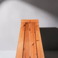 Brutalistische Kiefernholz Bank von Glas Mäster für Markaryd, Sweden, 1970er