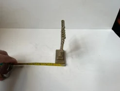 Brutalistischer Chanukka Menorah Kerzenhalter aus Bronze von Hen Holon, Israel, 1970er