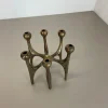 Brutalistischer deutscher Mid-Century Kerzenhalter aus Bronze von Michael Harjes, 1960er