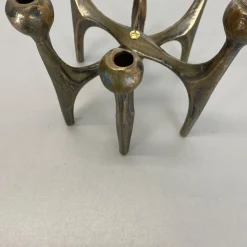 Brutalistischer deutscher Mid-Century Kerzenhalter aus Bronze von Michael Harjes, 1960er