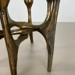 Brutalistischer deutscher Mid-Century Kerzenhalter aus Bronze von Michael Harjes, 1960er