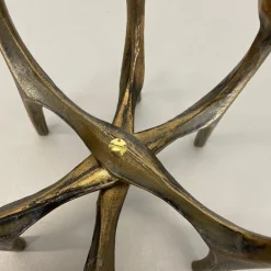 Brutalistischer deutscher Mid-Century Kerzenhalter aus Bronze von Michael Harjes, 1960er
