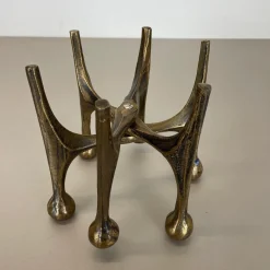 Brutalistischer deutscher Mid-Century Kerzenhalter aus Bronze von Michael Harjes, 1960er