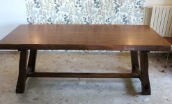 Brutalistischer Vintage Esstisch aus Ulmenholz, 1960