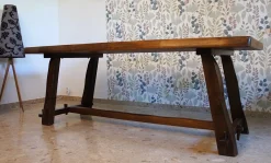 Brutalistischer Vintage Esstisch aus Ulmenholz, 1960